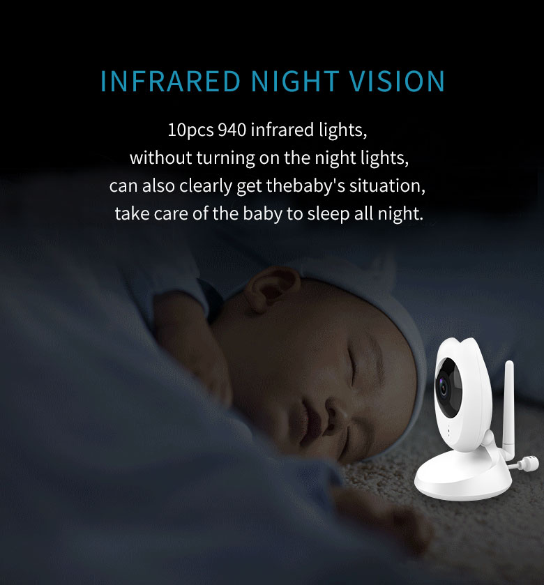 4.3 inch HD display wireless 2.4G baby monitor